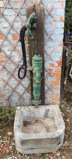 Arduinen wasbak met gietijzeren waterpomp, Tuin en Terras, Waterpartijen en Fonteinen, Ophalen, Gebruikt, Overige materialen, Overige typen