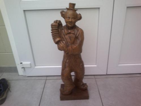 Massief houten clown., Verzamelen, Beelden en Beeldjes, Zo goed als nieuw, Mens, Ophalen of Verzenden