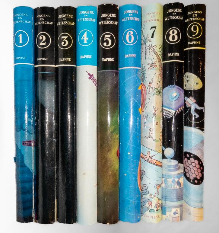Lot JONGENS EN WETENSCHAP - 9 DELEN - eind '50's/begin '60, Boeken, Wetenschap, Gelezen, Natuurwetenschap, Ophalen of Verzenden
