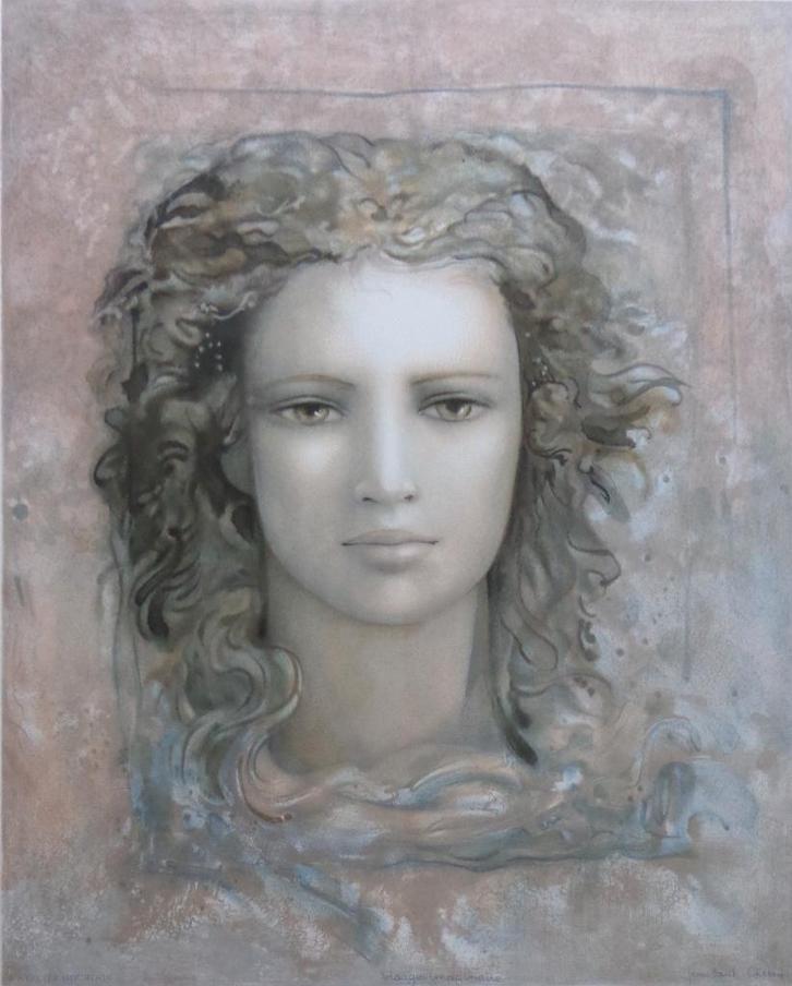 JEAN-PAUL CLEREN / VISAGE IMAGINAIRE / KLEURLITHO / 76x56cm, Antiek en Kunst, Kunst | Litho's en Zeefdrukken, Ophalen of Verzenden