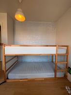 Stapelbed hout met 2 matrassen, Kinderen en Baby's, Kinderkamer | Stapelbedden en Hoogslapers, Ophalen, Gebruikt, Stapelbed