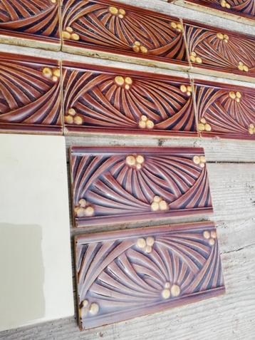 270 cm lang sierlijke art nouveau randtegels warme kleuren