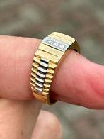 Rolex ring 18K goud met natuurlijke diamant en certificaat!, 18 tot 19, Ophalen of Verzenden, Met edelsteen, Goud