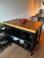 Keukeneiland Vadholma Ikea + 2 barkrukken Raskog, Ophalen, Zo goed als nieuw