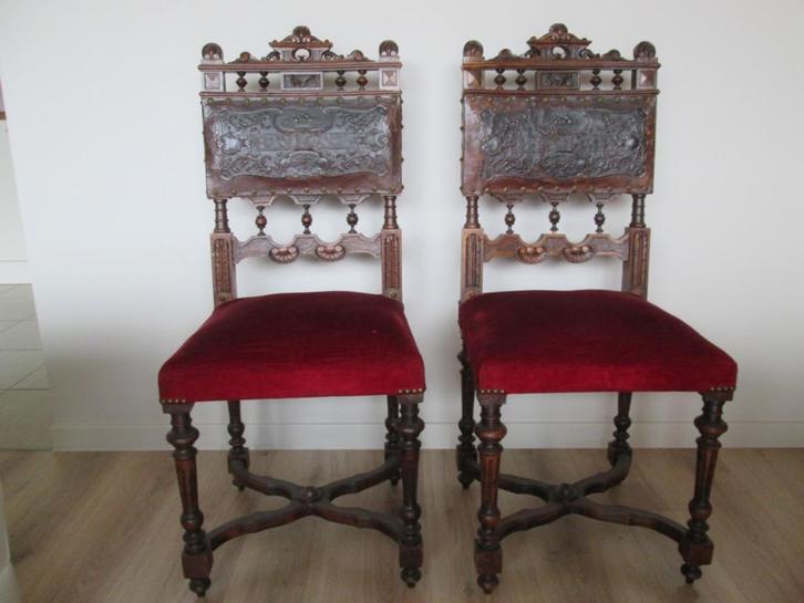 Zeldzame antieke stoelen circa 1880, Antiek en Kunst, Antiek | Meubels | Stoelen en Sofa's, Ophalen of Verzenden