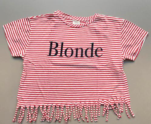T-shirt rayé blanc/rouge Blonde Zara 152, Enfants & Bébés, Vêtements enfant | Taille 152, Comme neuf, Fille, Chemise ou À manches longues