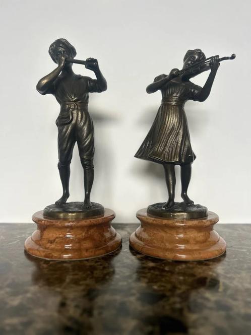 Bronzen beeldjes "Musicians" door Fonderia Lancini, Antiek en Kunst, Antiek | Brons en Koper, Brons, Ophalen of Verzenden