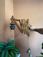 Vintage uitschuifbare wandlamp – schaarlamp in hout, Antiek en Kunst, Ophalen