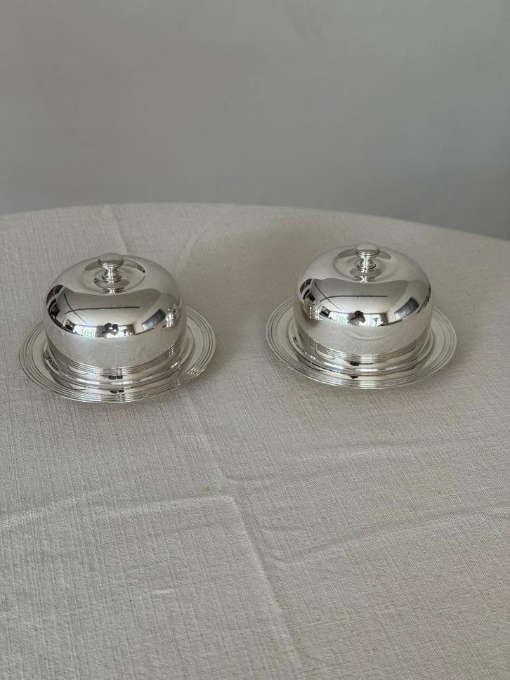 Maestri verzilverde botervlootjes - perfecte staat, Antiek en Kunst, Antiek | Zilver en Goud, Ophalen