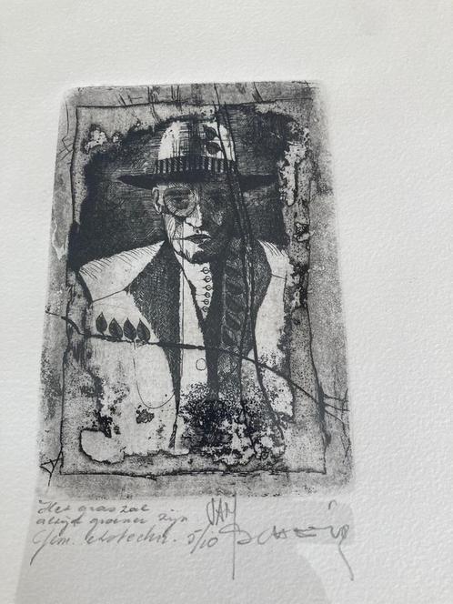 Ets Oude Man, Antiek en Kunst, Kunst | Etsen en Gravures, Ophalen