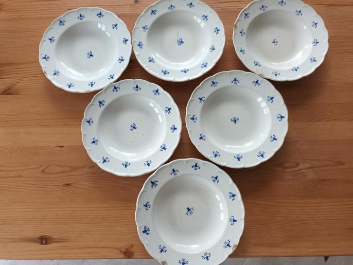 6 oude Bochborden blauw motief, samen slechts 4-, Antiek en Kunst, Curiosa en Brocante, Ophalen of Verzenden