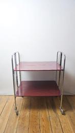 Opvouwbare vintage trolley - console met 2 niveaus - 1960, Ophalen of Verzenden, Huis en Inrichting
