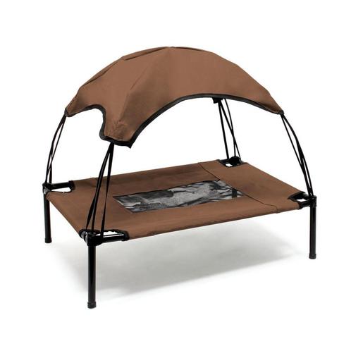 Hondenbed "Outdoor" met zonnedak | Maat L | Bruin, Dieren en Toebehoren, Honden-accessoires, Nieuw, Ophalen of Verzenden