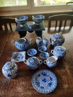 japans servies lot 2 porselein blauw wit vogel, Ophalen
