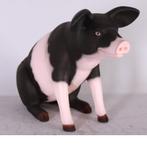 Pig Sitting Pink & Black – Varken beeld Lengte 59 cm, Ophalen, Nieuw