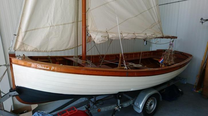 klassiek museaal houten Swallow zeil-roei jol, Watersport en Boten, Open zeilboten, Zo goed als nieuw, Overige typen, 3 tot 6 meter