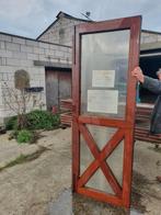 Eiken buiten deuren met glas, Ophalen, Gebruikt, 80 tot 100 cm, 215 cm of meer