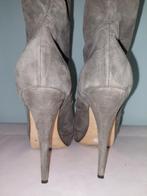 534C* sexy grijze brede volledig leren laarzen (41), Kleding | Dames, Hoge laarzen, Verzenden, Grijs, Gedragen