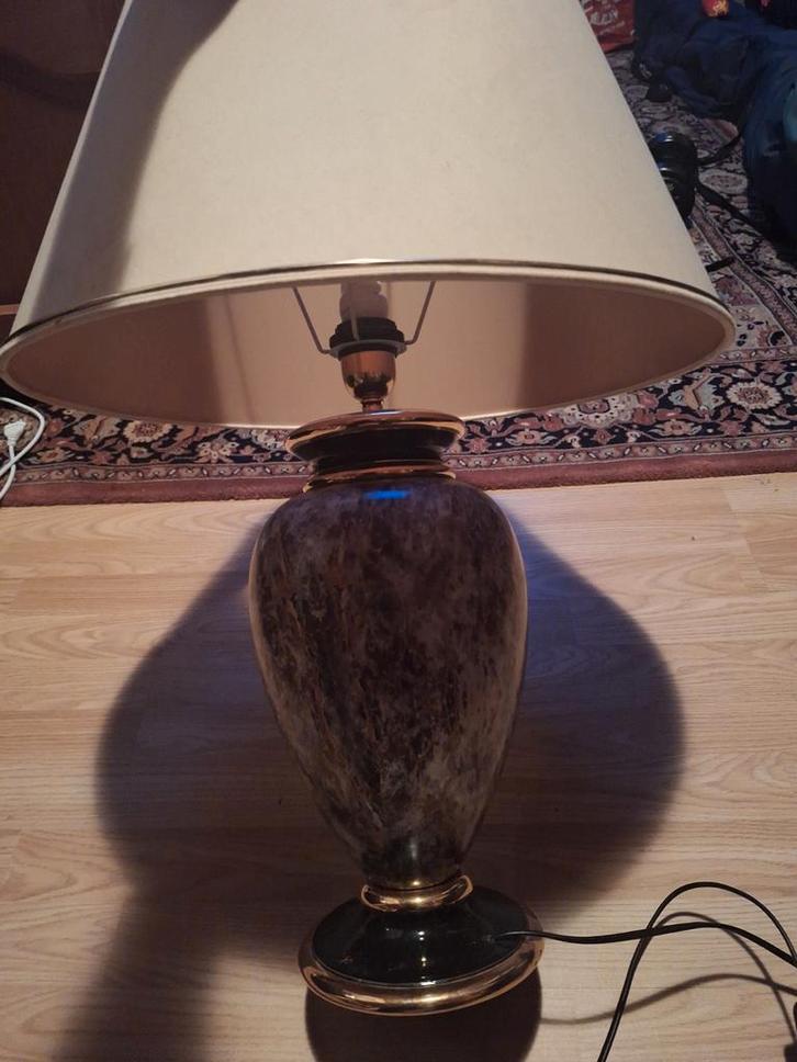 Vintage Italiaanse tafellamp marmerlook – Hollywood Regency, Huis en Inrichting, Lampen | Tafellampen, Ophalen