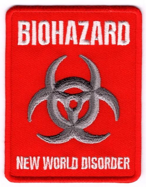Biohazard New World Disorder stoffen opstrijk patch embleem, Verzamelen, Muziek, Artiesten en Beroemdheden, Nieuw, Kleding, Verzenden