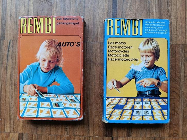 Set van 2 oude memoryspellen auto's en racemotoren, Antiek en Kunst, Antiek | Speelgoed, Ophalen of Verzenden