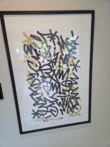 Origineel Werk Benjamin van Oost in Zwarte Kader 77x110cm beschikbaar voor biedingen