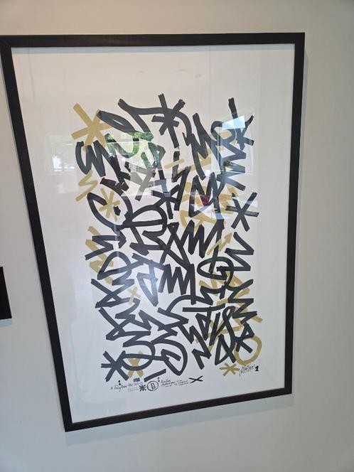 Origineel Werk Benjamin van Oost in Zwarte Kader 77x110cm, Antiek en Kunst, Kunst | Schilderijen | Modern, Ophalen