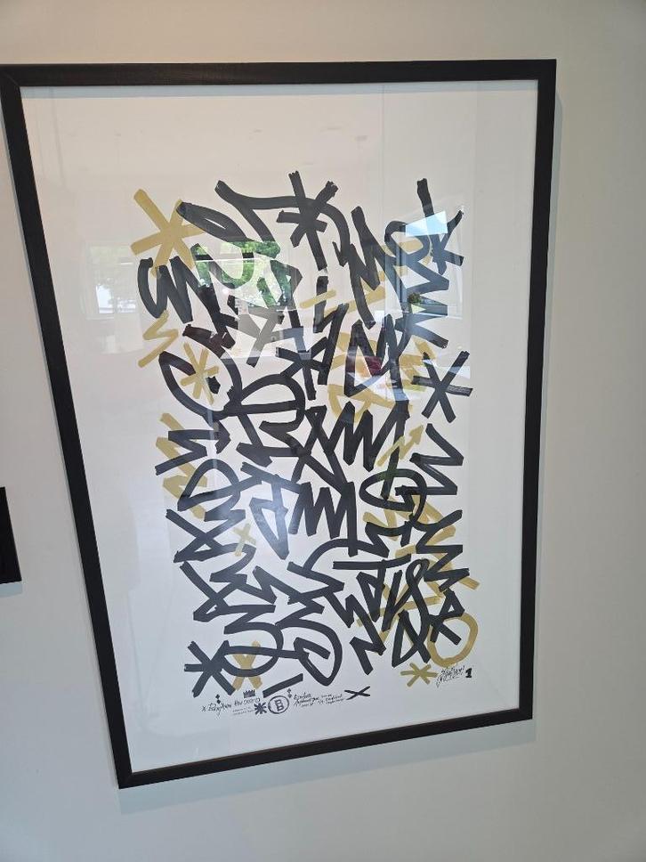 Origineel Werk Benjamin van Oost in Zwarte Kader 77x110cm, Antiek en Kunst, Kunst | Schilderijen | Modern, Ophalen