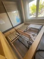 Twee person bed met elektrische lattenbodem, Bois d'échafaudage, Comme neuf, Brun, Enlèvement