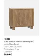 Buffet décor bois 2 portes,80 cm, neuf, effet manguier, Maison & Meubles, Armoires | Buffets, Enlèvement