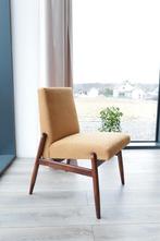Vintage chauffeuse jaune moutarde boucle 1970 scandinave, Ophalen of Verzenden