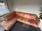 Hoekbank in licht cognac leder., Huis en Inrichting, Ophalen, Hoekbank