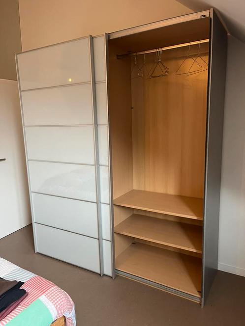 Kleerkast glazen deuren, Huis en Inrichting, Kasten | Kleerkasten, Gebruikt, 200 cm of meer, 150 tot 200 cm, 50 tot 75 cm, Met deur(en)