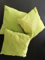 3 groene sierkussens, Huis en Inrichting, Woonaccessoires | Kussens, Ophalen of Verzenden, Gebruikt, Groen, Vierkant