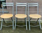3 stoelen, Huis en Inrichting, Stoelen, Ophalen, Gebruikt, Metaal, Drie