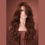 Luxe pruik donkerrood lang haar model Cala kleur 30, Verzenden, Nieuw