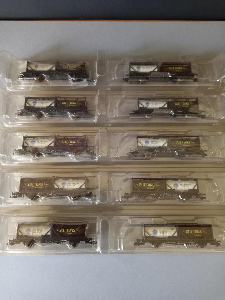 N-schaal Minitrix wagons met lading - type LG598, Hobby en Vrije tijd, Modeltreinen | N-Spoor, Nieuw, Ophalen of Verzenden