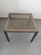 Table basse métal brossé 55 cm x 55 cm, Maison & Meubles, 55 à 75 cm, Verre, Enlèvement, Carré