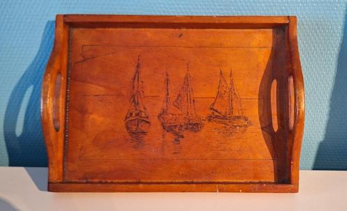Plateau en bois vintage, Huis en Inrichting, Woonaccessoires | Dienbladen, Zo goed als nieuw, Hout, Rechthoekig, Ophalen