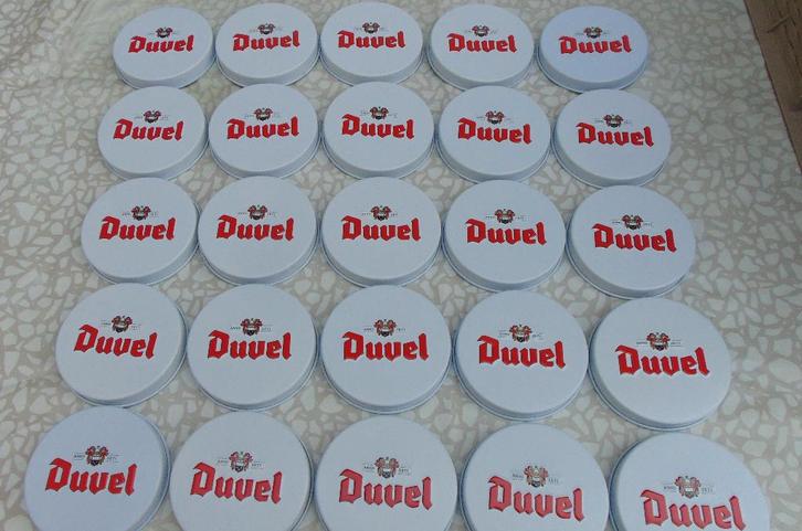 100 Metalen Duvel deksels, Verzamelen, Biermerken, Nieuw, Reclamebord, Plaat of Schild, Duvel, Ophalen of Verzenden