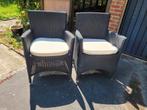 2 zwarte tuinstoelen Bois le Duc, Kunststof, Gebruikt, Stoel, Ophalen