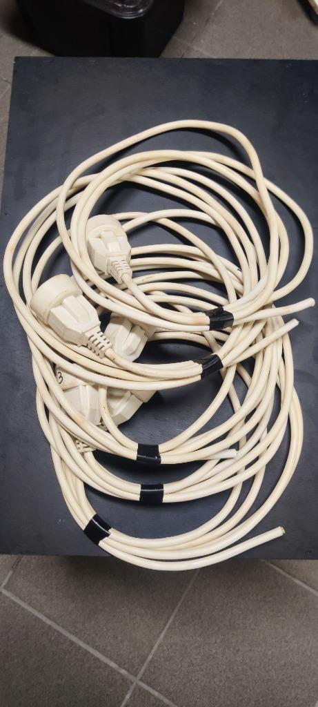 5x Witte stroomkabels 3G1.5mm² – 3 meter – Met vaste contras, Doe-het-zelf en Bouw, Elektriciteit en Kabels, Gebruikt, Kabel of Snoer