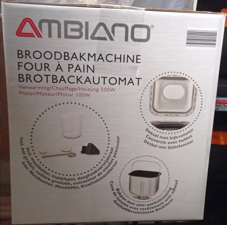 Broodbakmachine, Elektronische apparatuur, Broodbakmachines, Nieuw, Met timer, 800 tot 1200 gram deeg, Kijkvenster, Meer dan 10 programma's