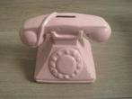 Spaarpot telefoon met hoorn roze, Ophalen of Verzenden, Nieuw, Steen, Aardewerk of Keramiek, Object of Gebouw