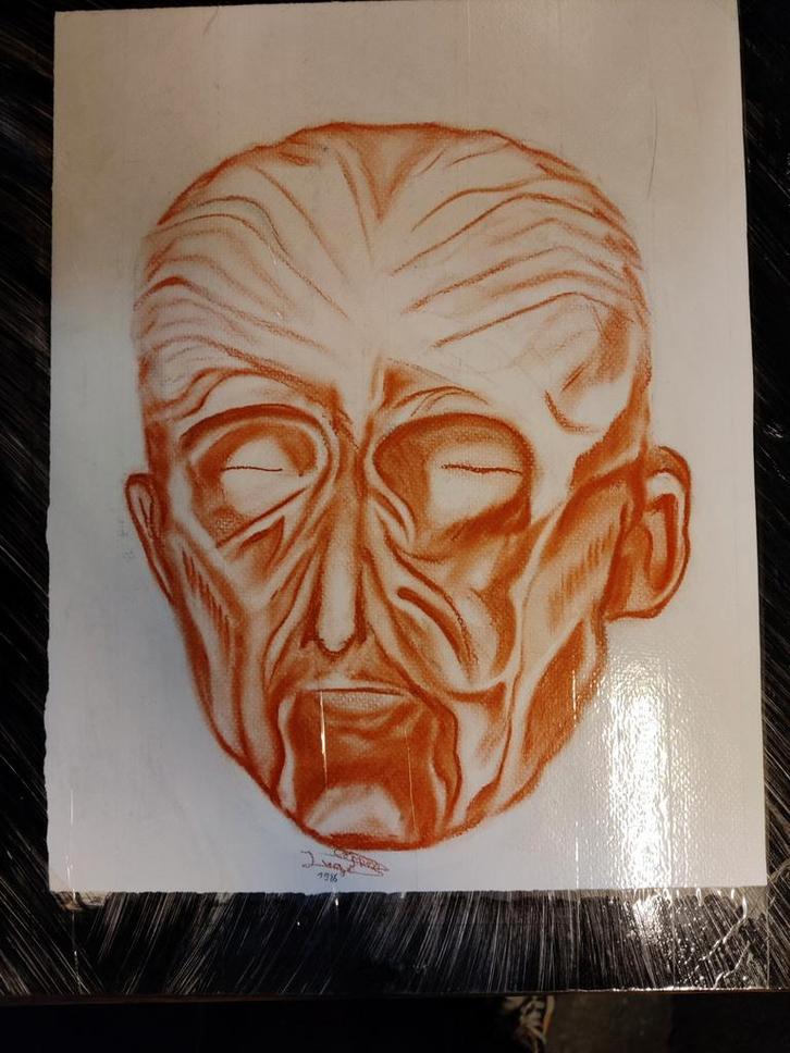 Dessin - Sanguine (1986), Antiquités & Art, Art | Dessins & Photographie, Enlèvement ou Envoi