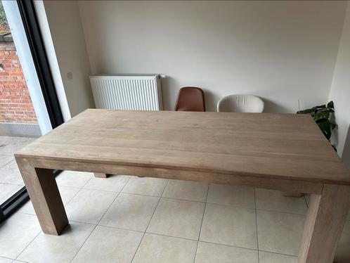 Eiken tafel massief hout, Huis en Inrichting, Tafels | Eettafels, Gebruikt, 50 tot 100 cm, 200 cm of meer, Vijf personen of meer