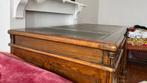 Massief houten Partner Desk (165cm) met ingelegd lederen bla, Huis en Inrichting, Ophalen, Gebruikt, Eikenhout, 50 tot 100 cm