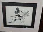 Zeer oude Mickey Mouse tekening 1933 Pyppy Love in kader, Ophalen of Verzenden