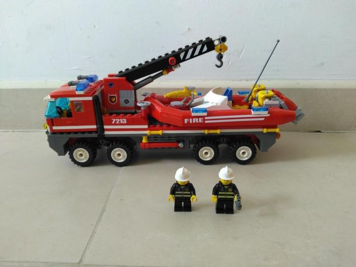 Lego City 7213 Off-Road Fire Truck & Fireboat voir descr., Kinderen en Baby's, Speelgoed | Duplo en Lego, Gebruikt, Lego, Complete set