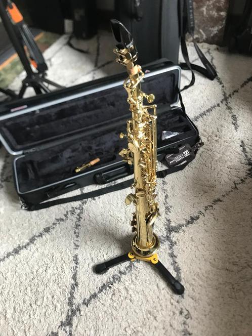 Sopraansaxofoon, Muziek en Instrumenten, Blaasinstrumenten | Saxofoons, Zo goed als nieuw, Sopraan, Met koffer